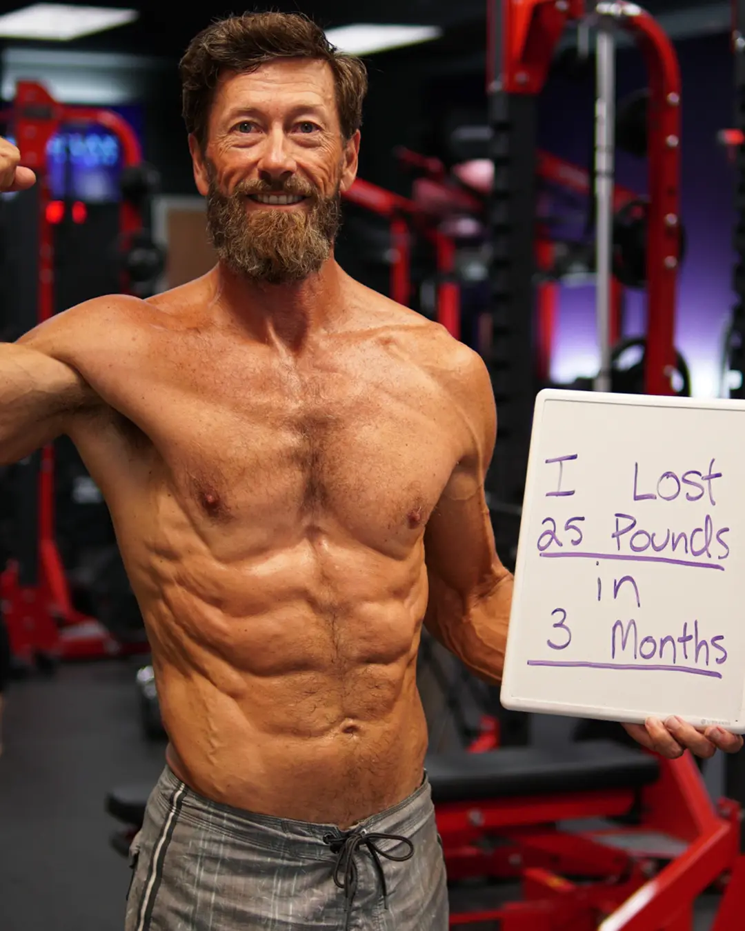 Galaxy Fit Lab transformation results - male client lost 25 pounds in 3 months with personalized training in Naples